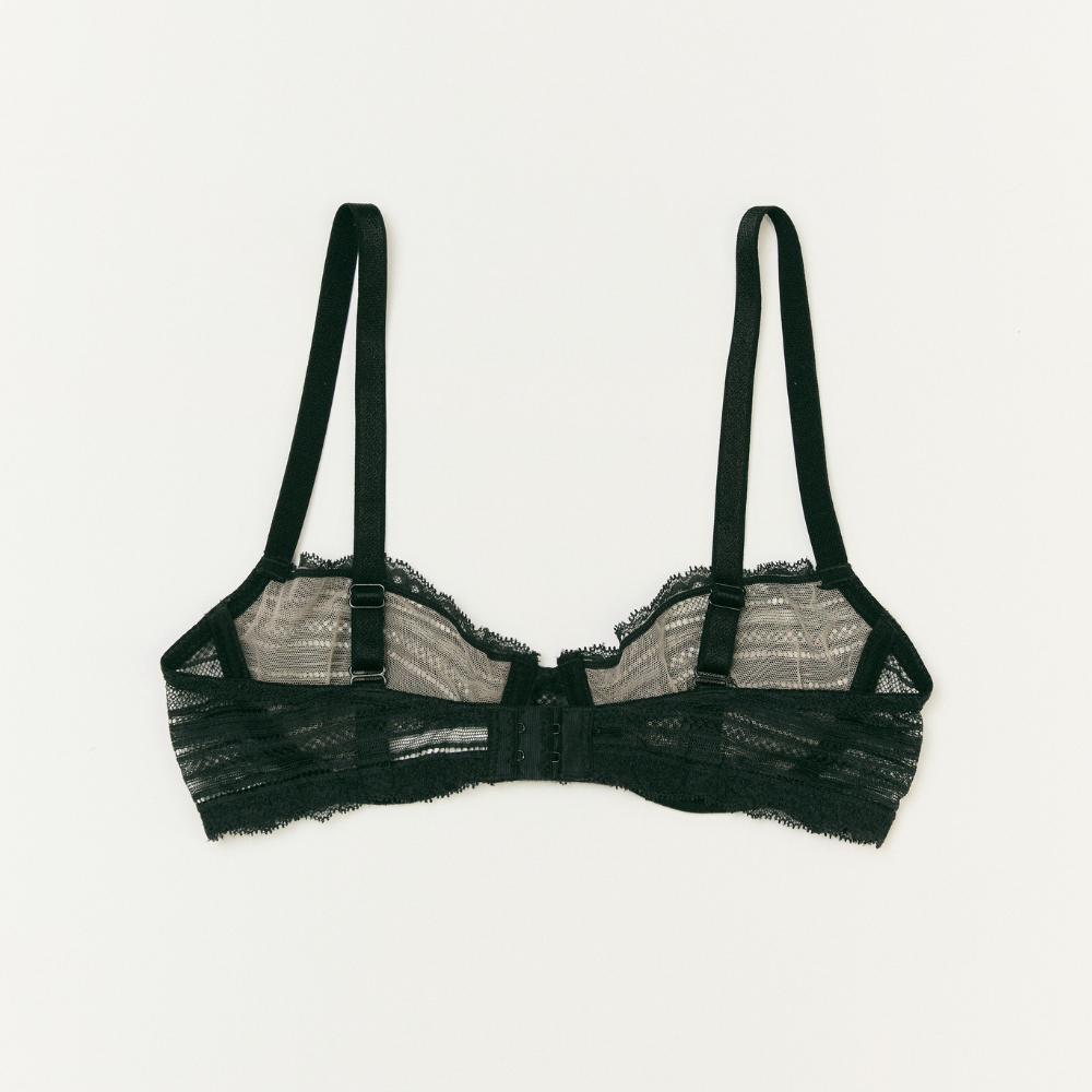 CHÉRIE BALCONETTE BRA in DEEP BLACK