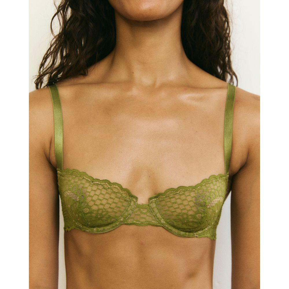 CHÉRIE BALCONETTE BRA in OLIVE GREEN