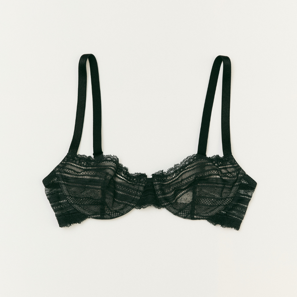 CHÉRIE BALCONETTE BRA in DEEP BLACK