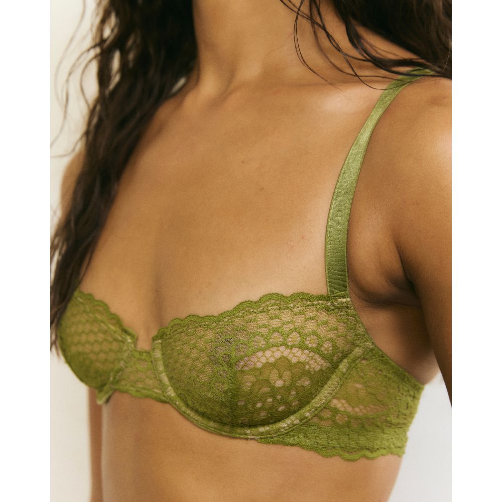 CHÉRIE BALCONETTE BRA in OLIVE GREEN